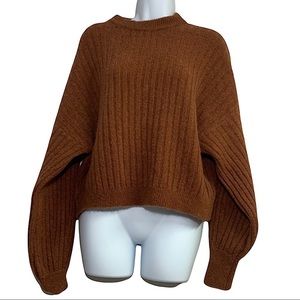 FRNCH Mohair Cropped Ribbed Sweater M/L